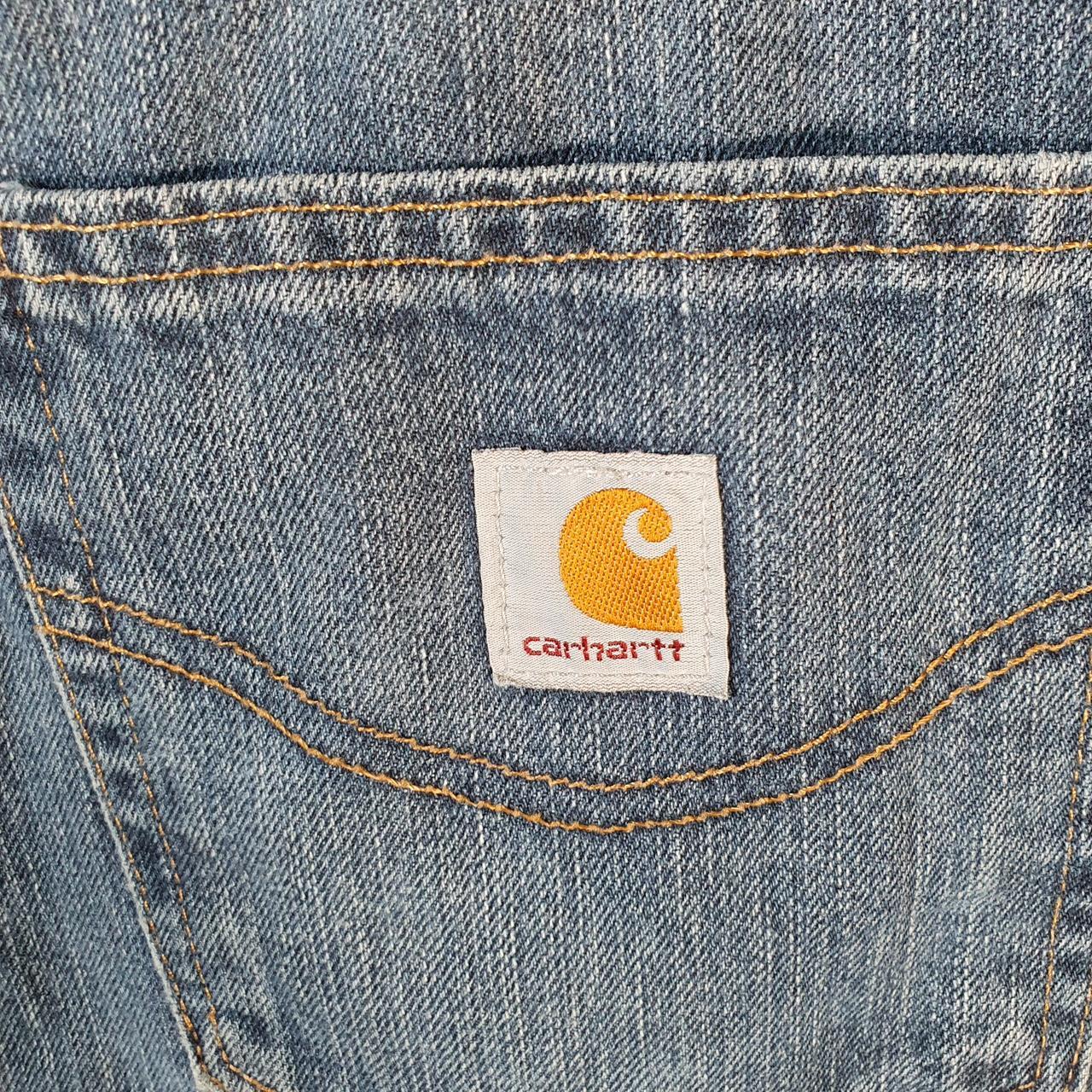 Vintage Carhartt Baggy Carpenter Shorts Jorts Cargo Men’s W38 Blue Relaxed Fit Workwear A4857