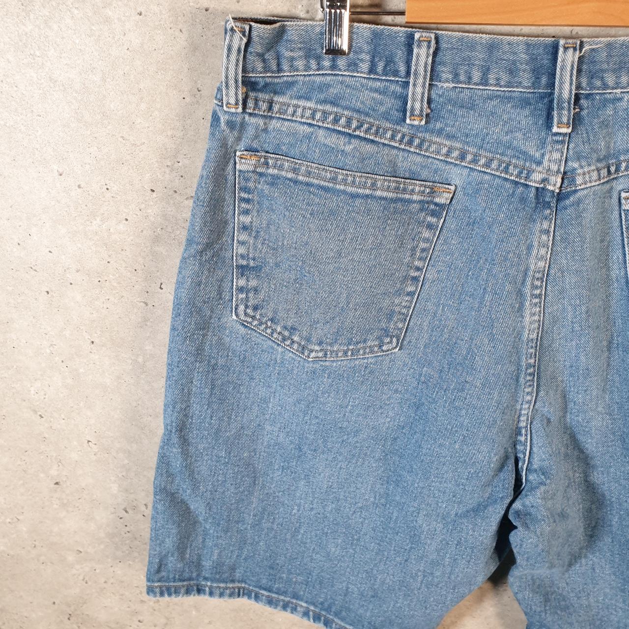 Vintage Wrangler Denim Shorts Jorts Cargo Men’s W40 Relaxed Blue Baggy Cotton