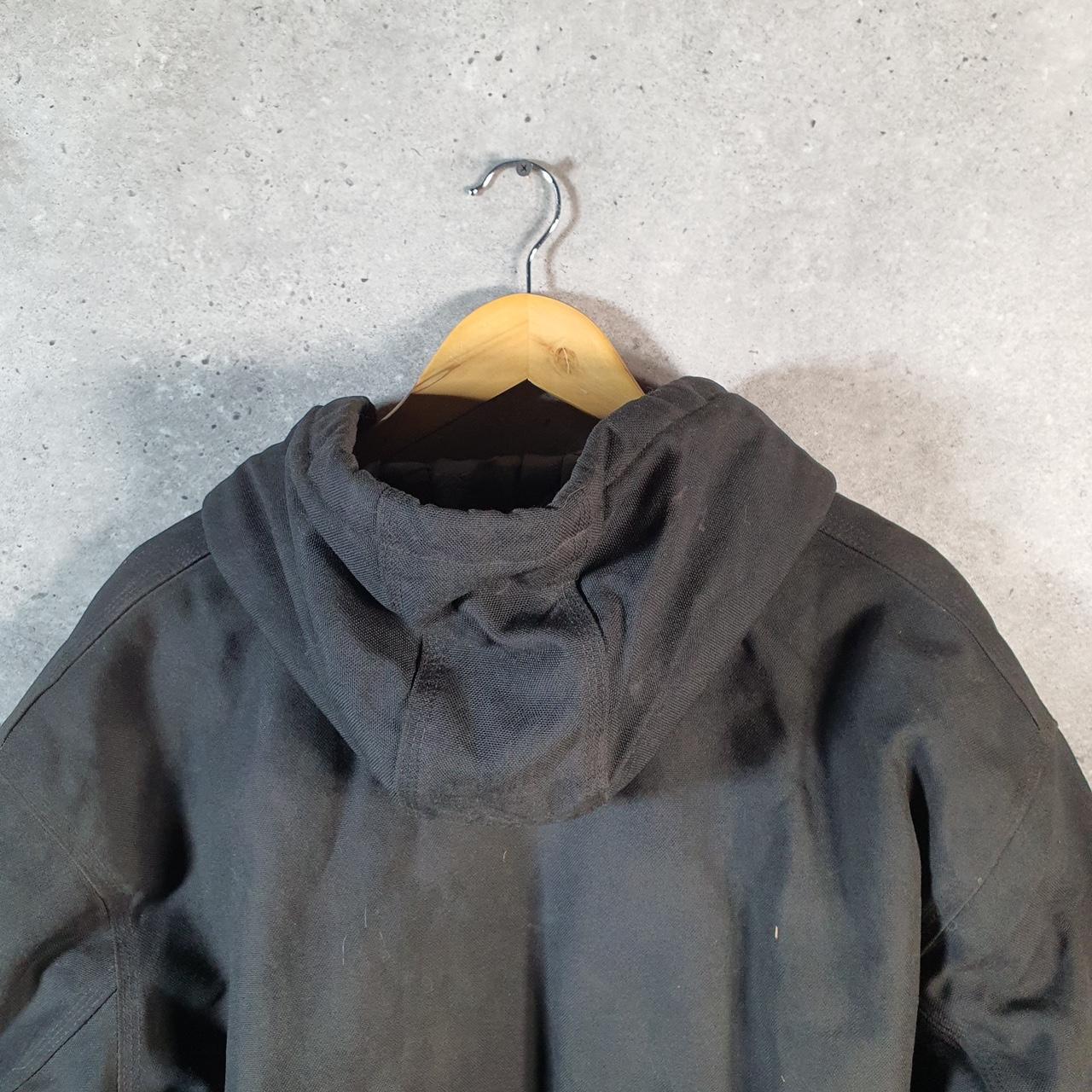Vintage Carhartt 90s Active Hooded Jacket Men’s XL Black Workwear J133 BLK Canvas USA Big Fish Vintage