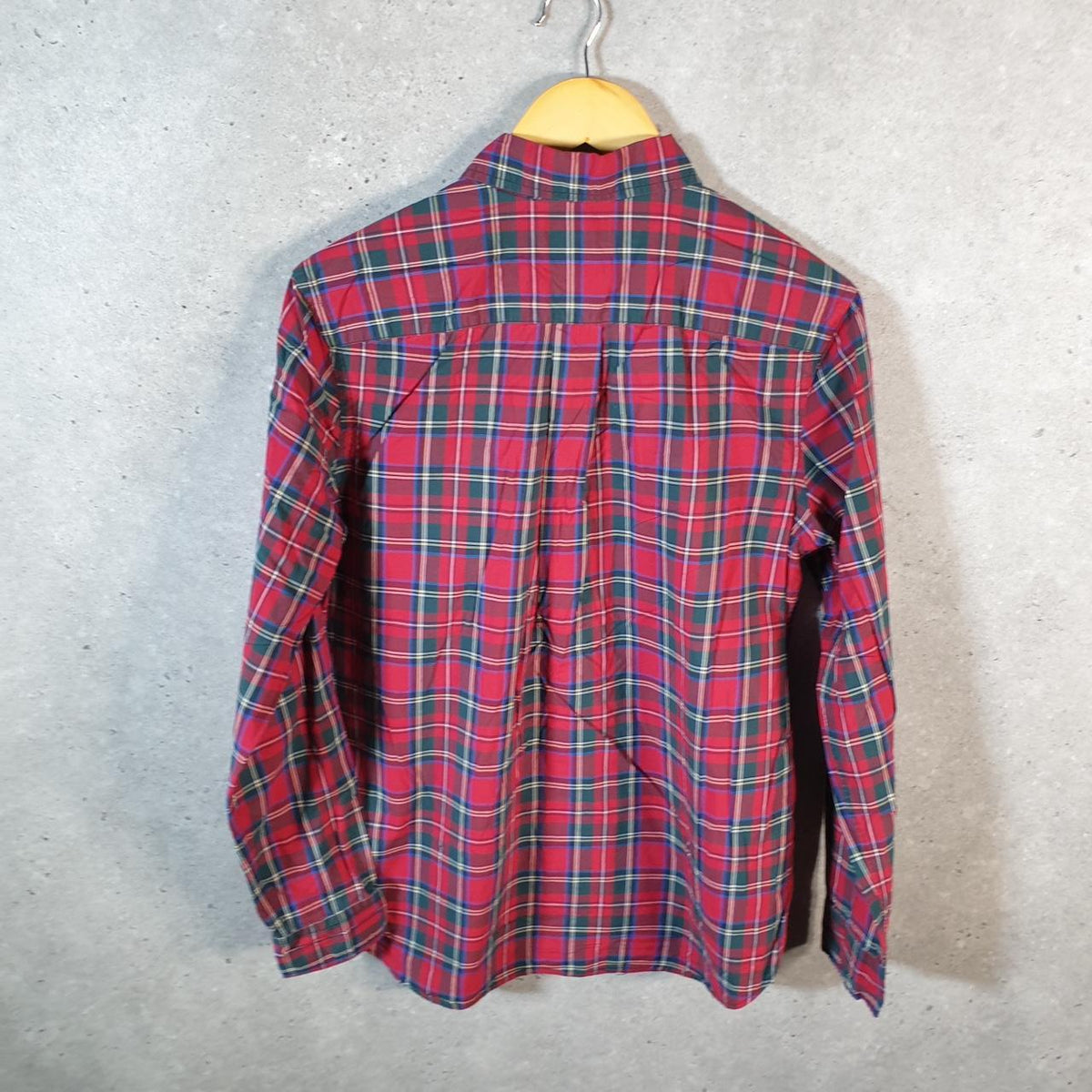Vintage Ralph Lauren Button Down Shirt Womens XL Red Checkered Cotton Pony