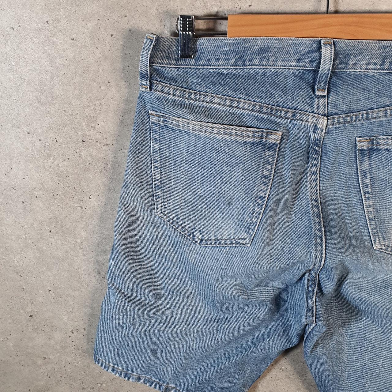 Vintage Wrangler Denim Shorts Jorts Cargo Men’s W33 Relaxed Blue Baggy Cotton