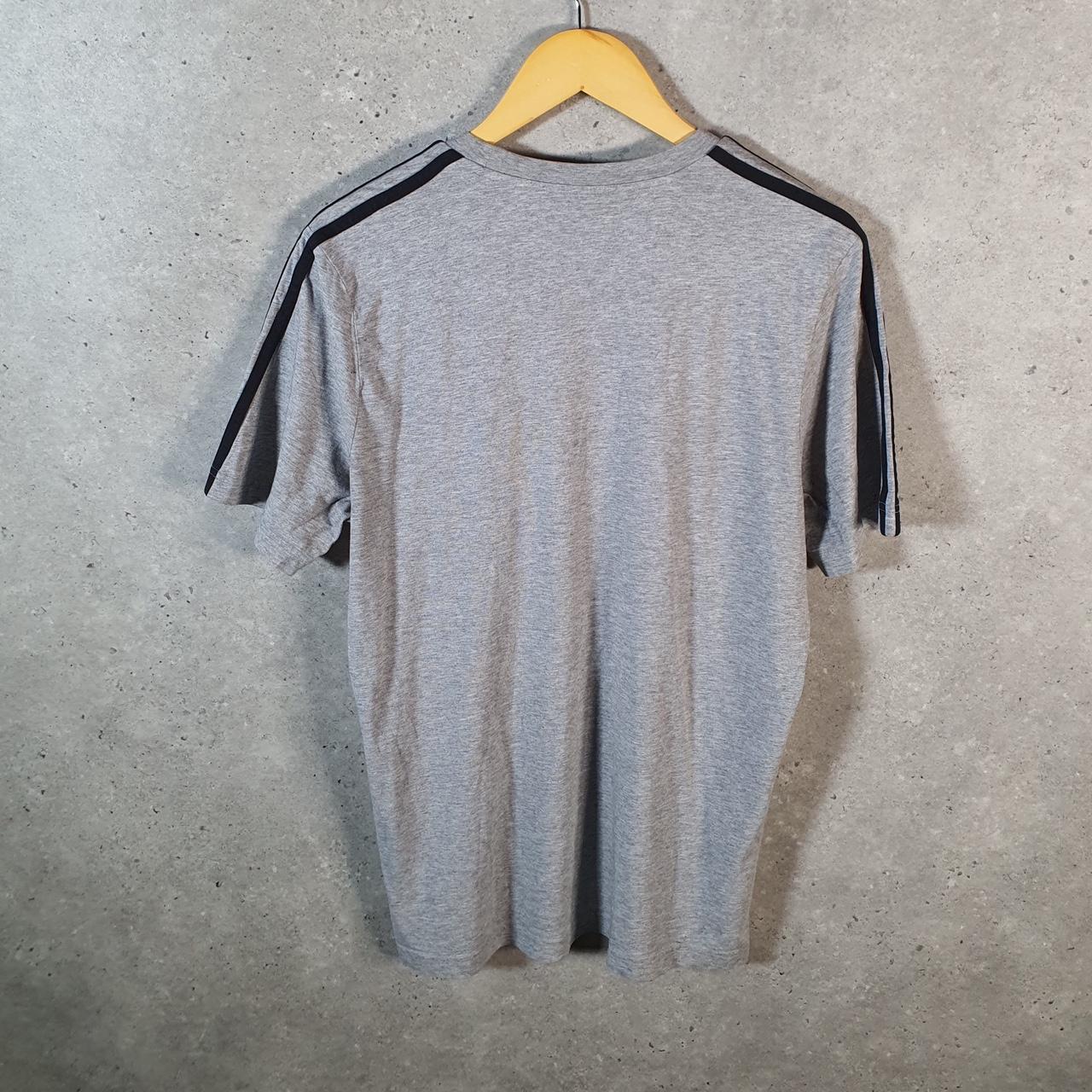 Vintage Adidas Spellout Retro T Shirt Men’s Large Grey Three Stripes Logo