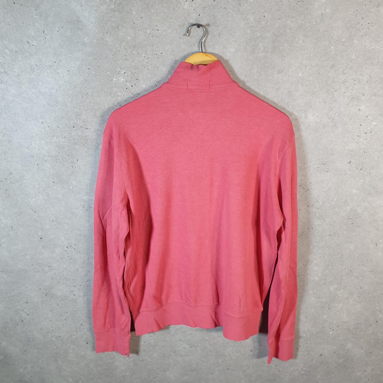 Vintage Ralph Lauren Polo Sweatshirt Men’s Small Pink 1/4 Zip Cotton Pullover Pony