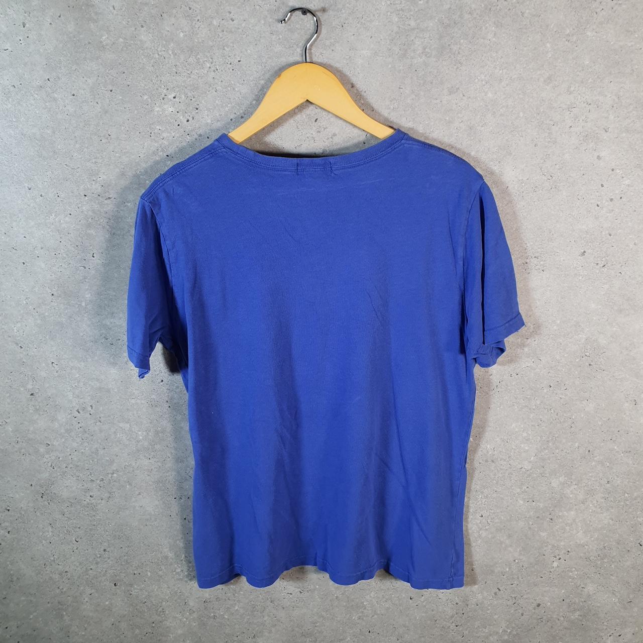 Vintage Ralph Lauren Polo Sport T Shirt Womens XL Blue Custom Fit Embroidered Pony C8636