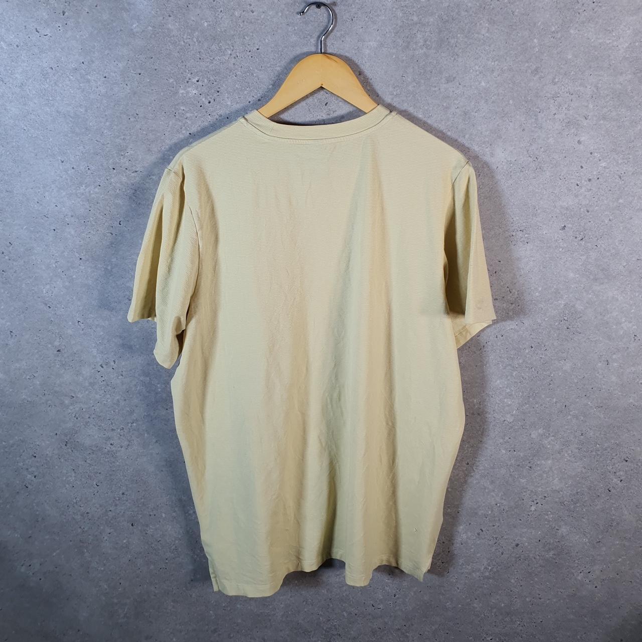 Vintage Adidas Spellout Retro T Shirt Men’s XL Yellow Three Stripes Logo