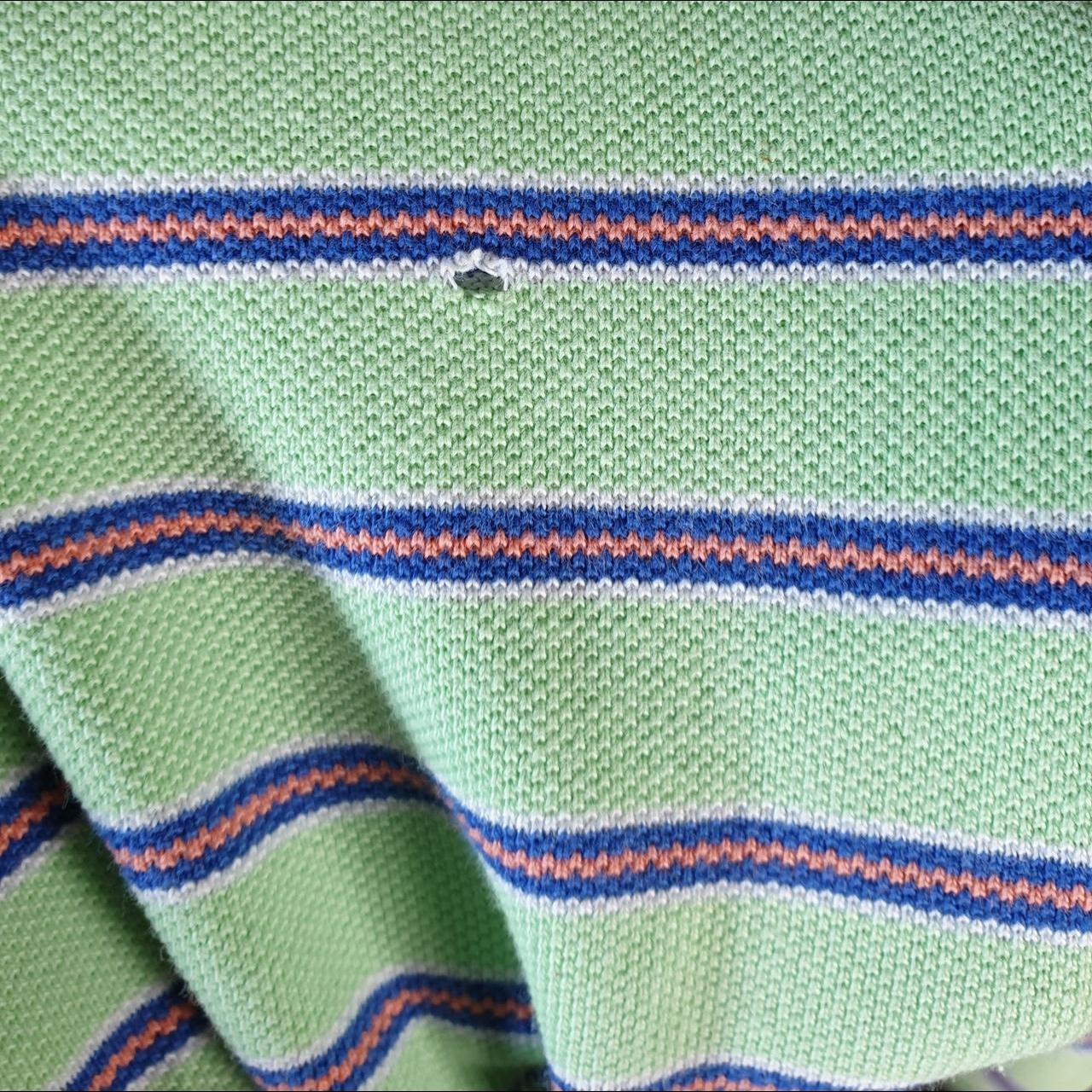 Vintage Ralph Lauren Polo Shirt Men’s large Green Striped Cotton Pony C9611