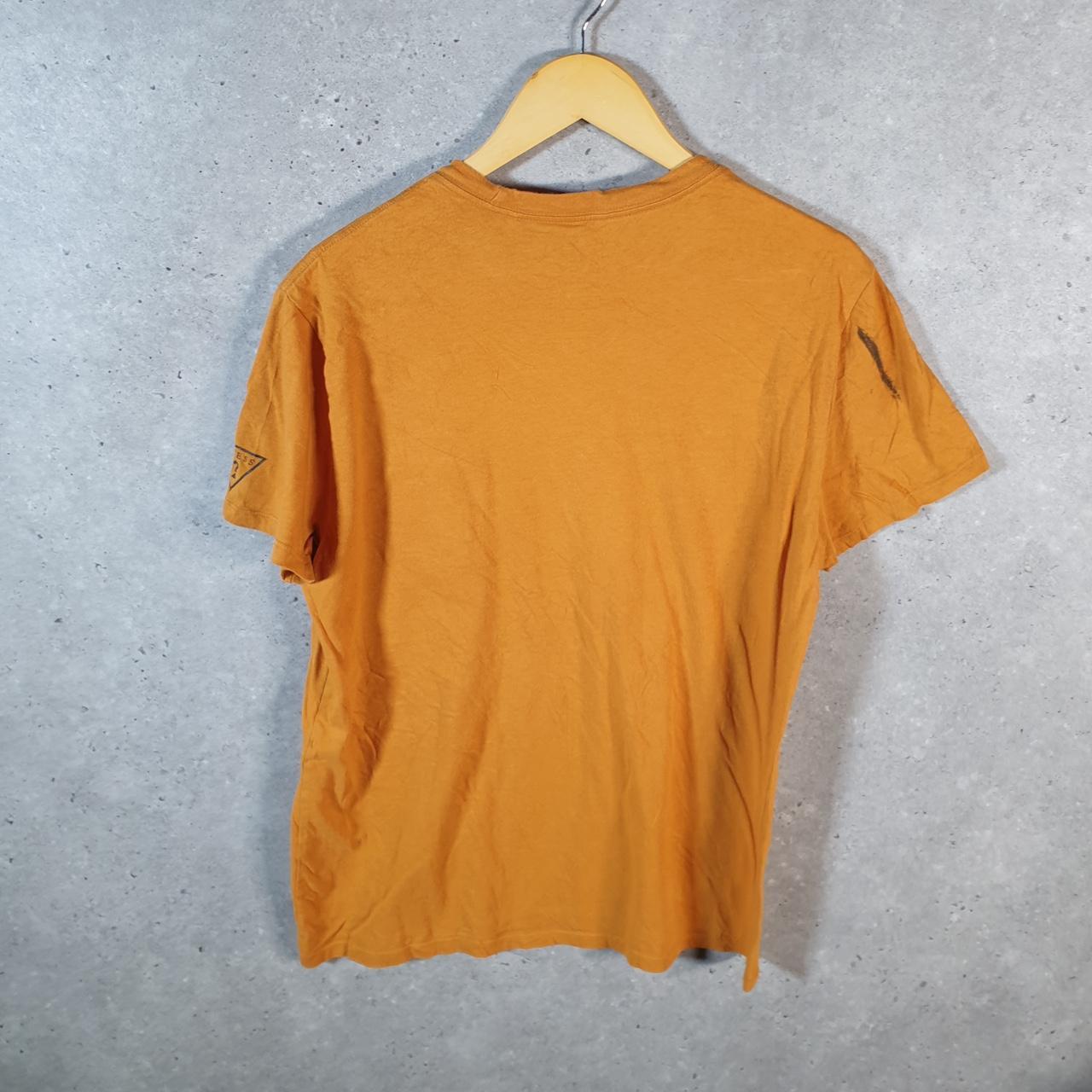 Vintage Guess Snake Pocket Graphic T Shirt Men’s Medium Orange Casual Sports Logo Athletic