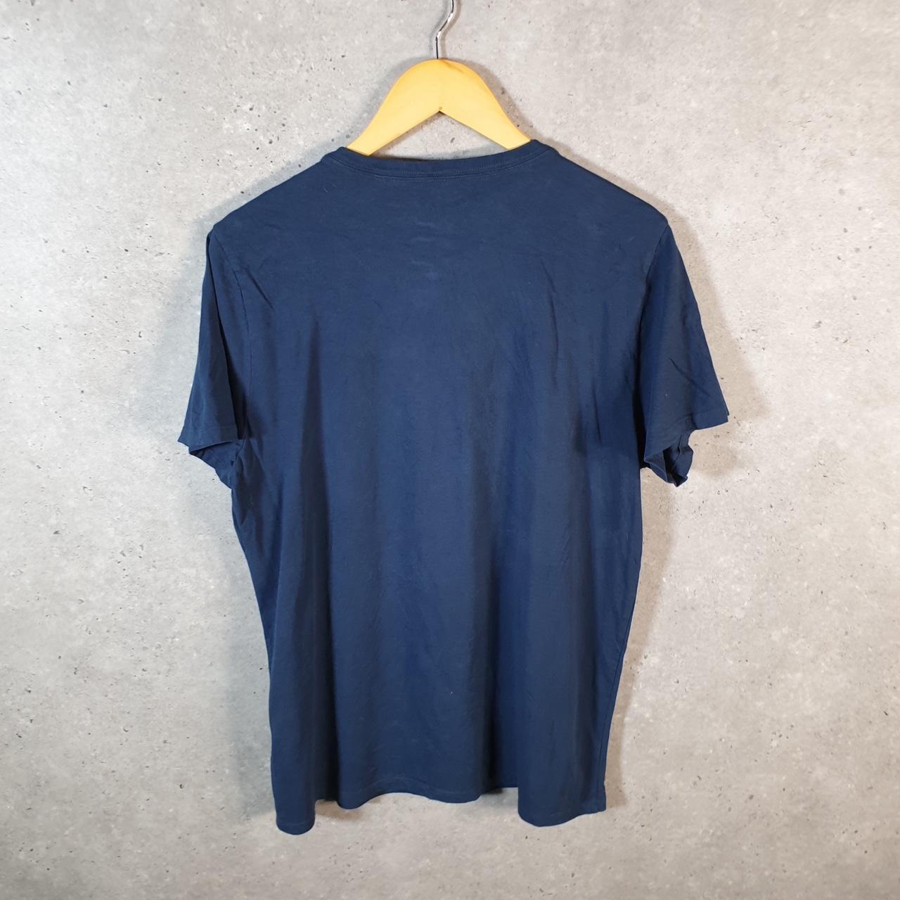 Vintage Guess Spellout Graphic T Shirt Men’s Large Navy Blue Casual Sports Logo Athletic