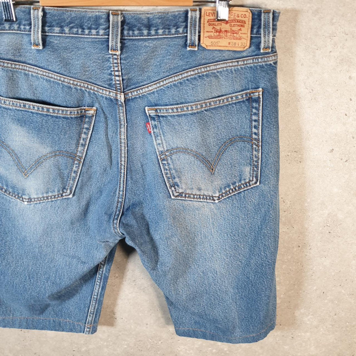 Vintage Levi’s 505 Baggy Shorts Jorts Cargo Mens W38 Blue Relaxed Denim