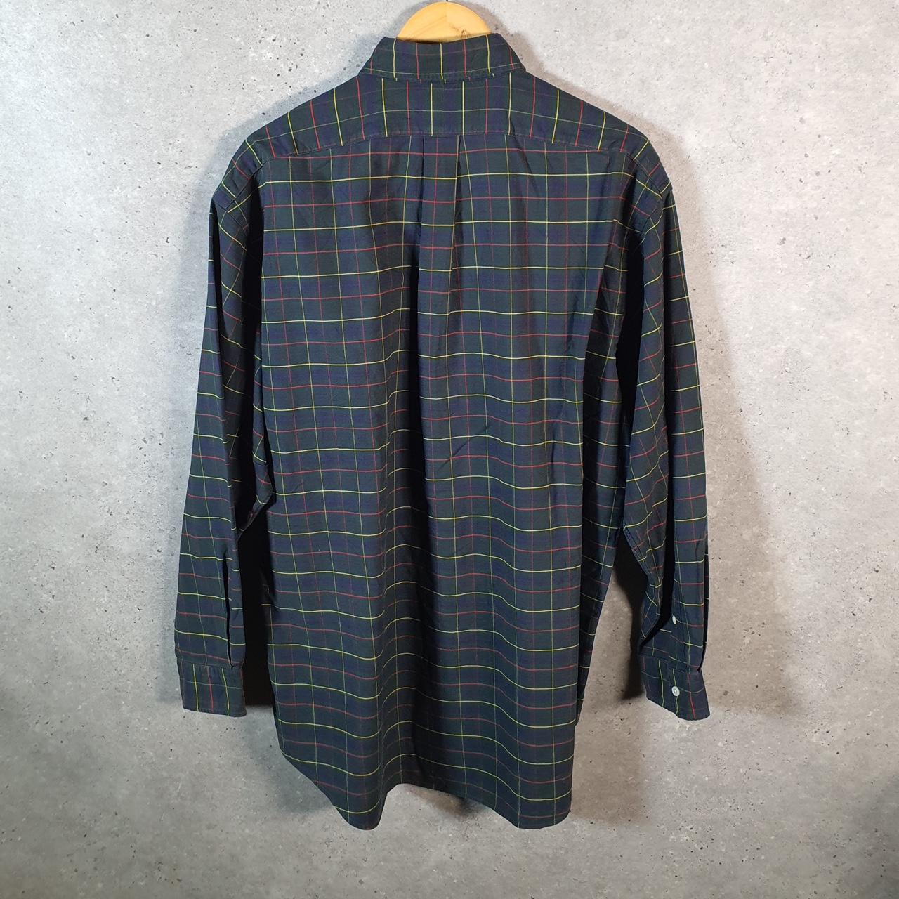 Vintage Ralph Lauren Button Down Shirt Men’s Small Green Checkered Big Oxford Pony Casual C8484