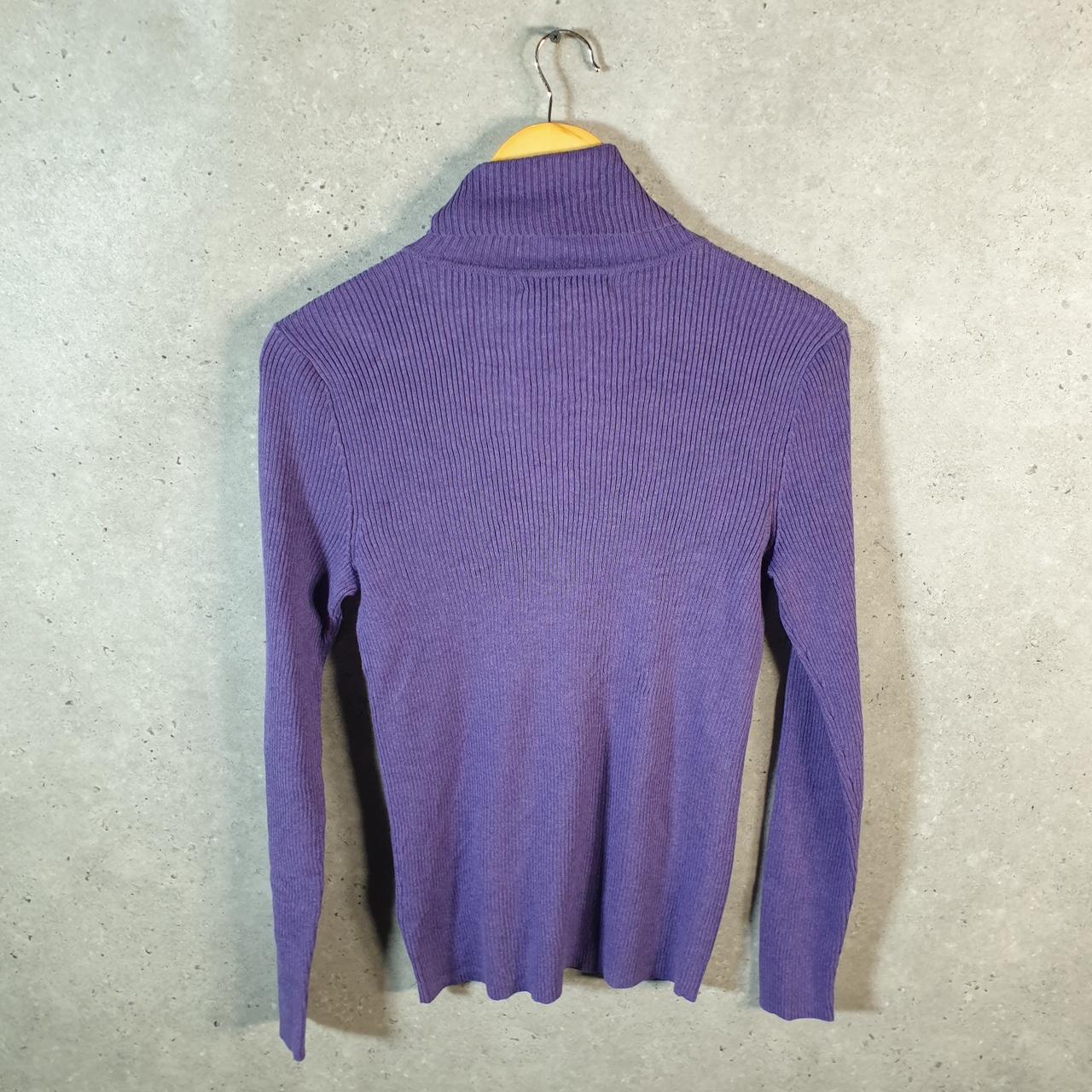 Vintage Ralph Lauren Polo Knit Sweater Womens Medium Purple Cotton Pullover
