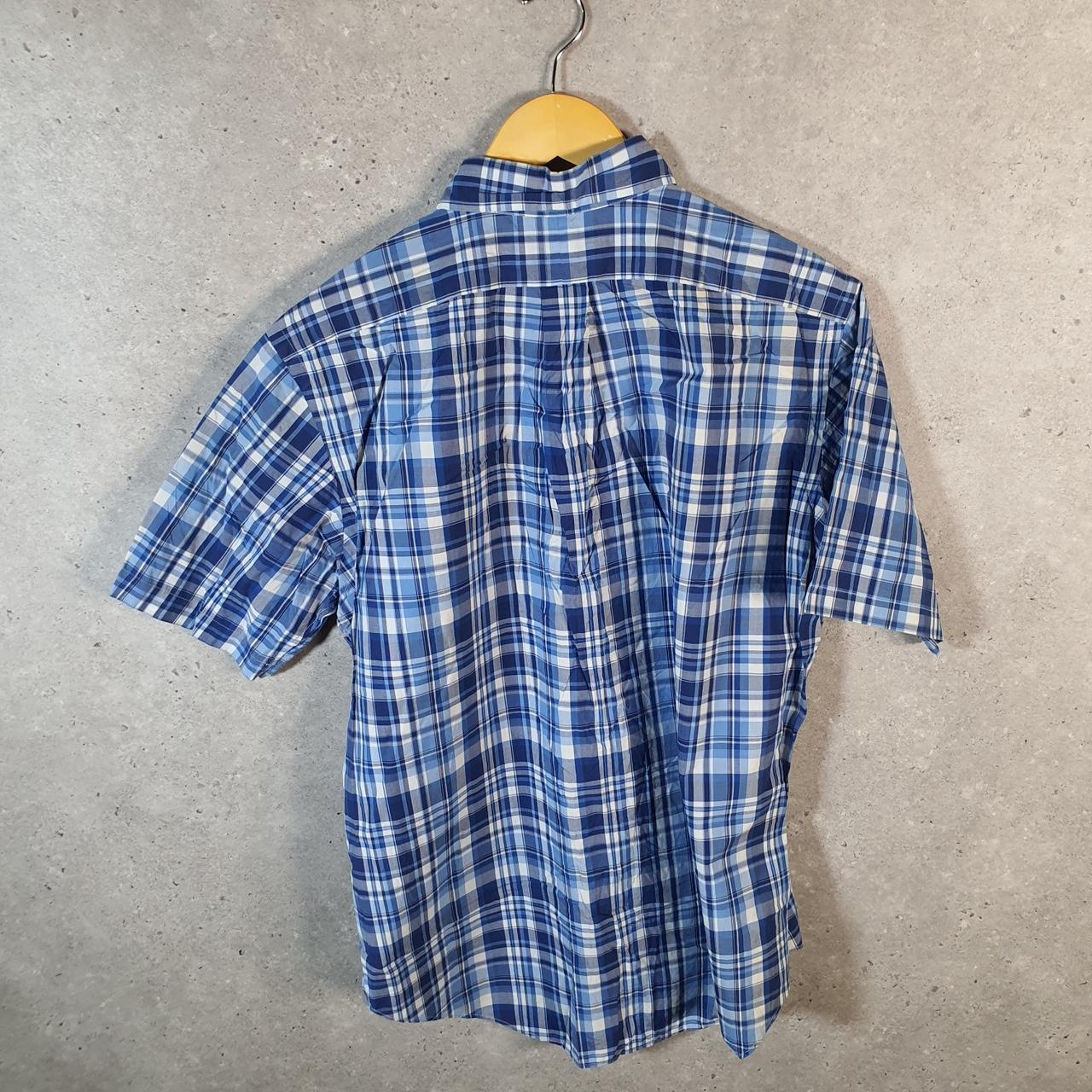 Vintage Ralph Lauren Button Down Shirt Men’s Large Blue Short Sleeve Pony Cotton