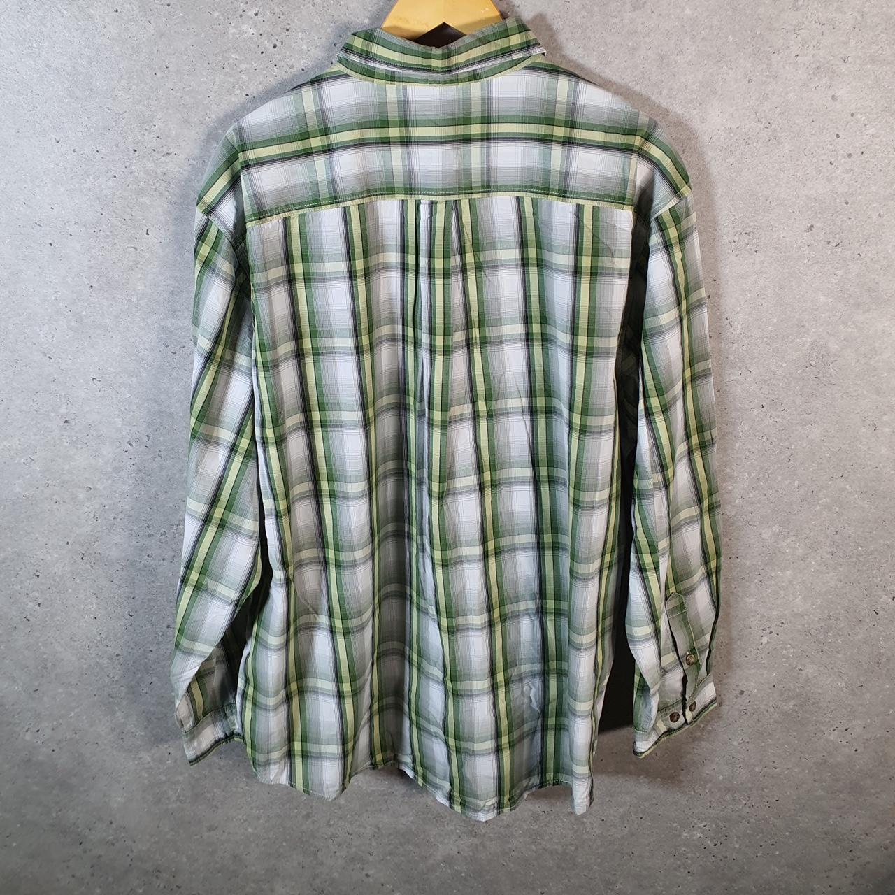 Vintage Carhartt Shirt Button Down Mens 2XL Green Checkered Short Sleeve Utility Loose