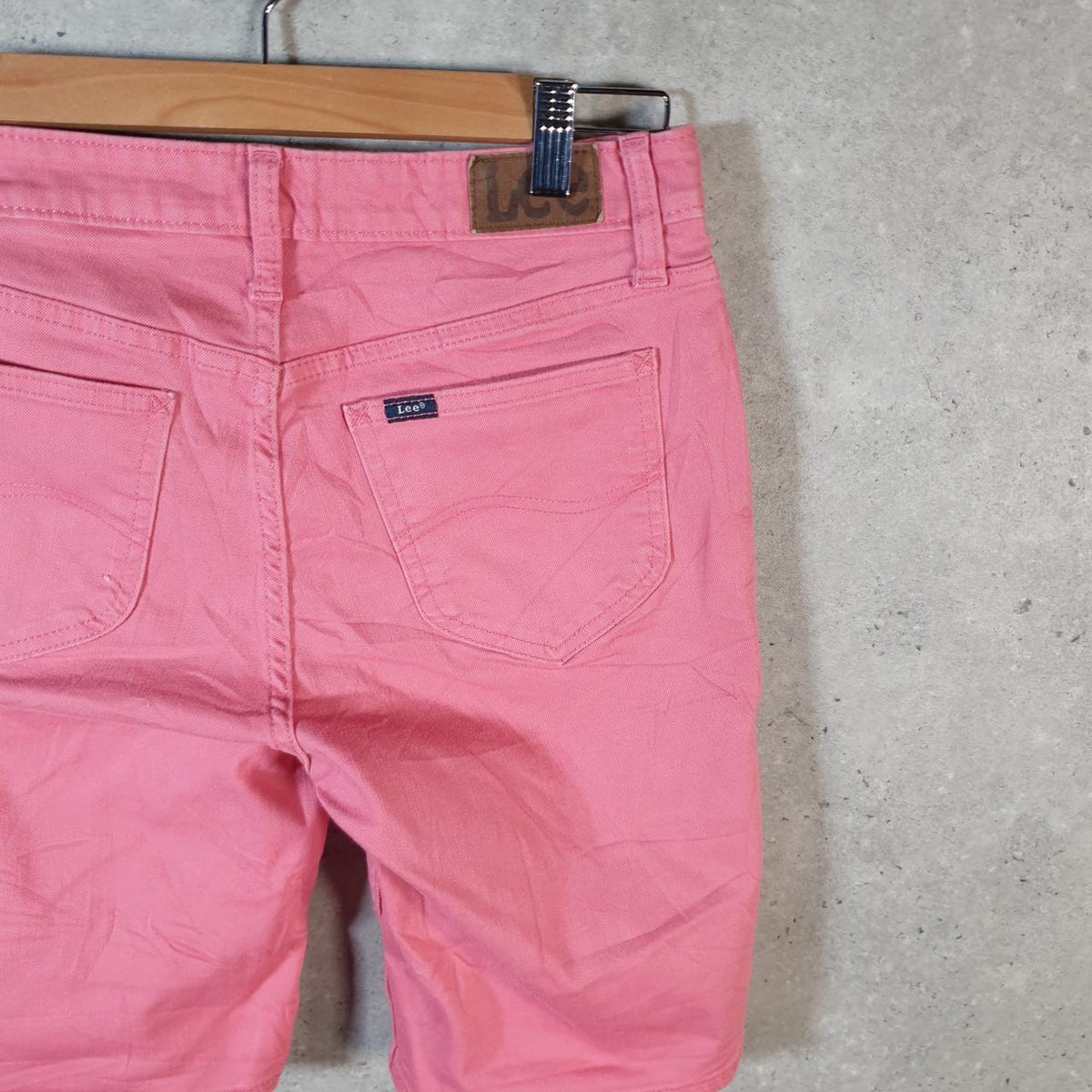 Vintage Lee Baggy Shorts Jorts Cargo Womens W28 Pink Relaxed Cotton