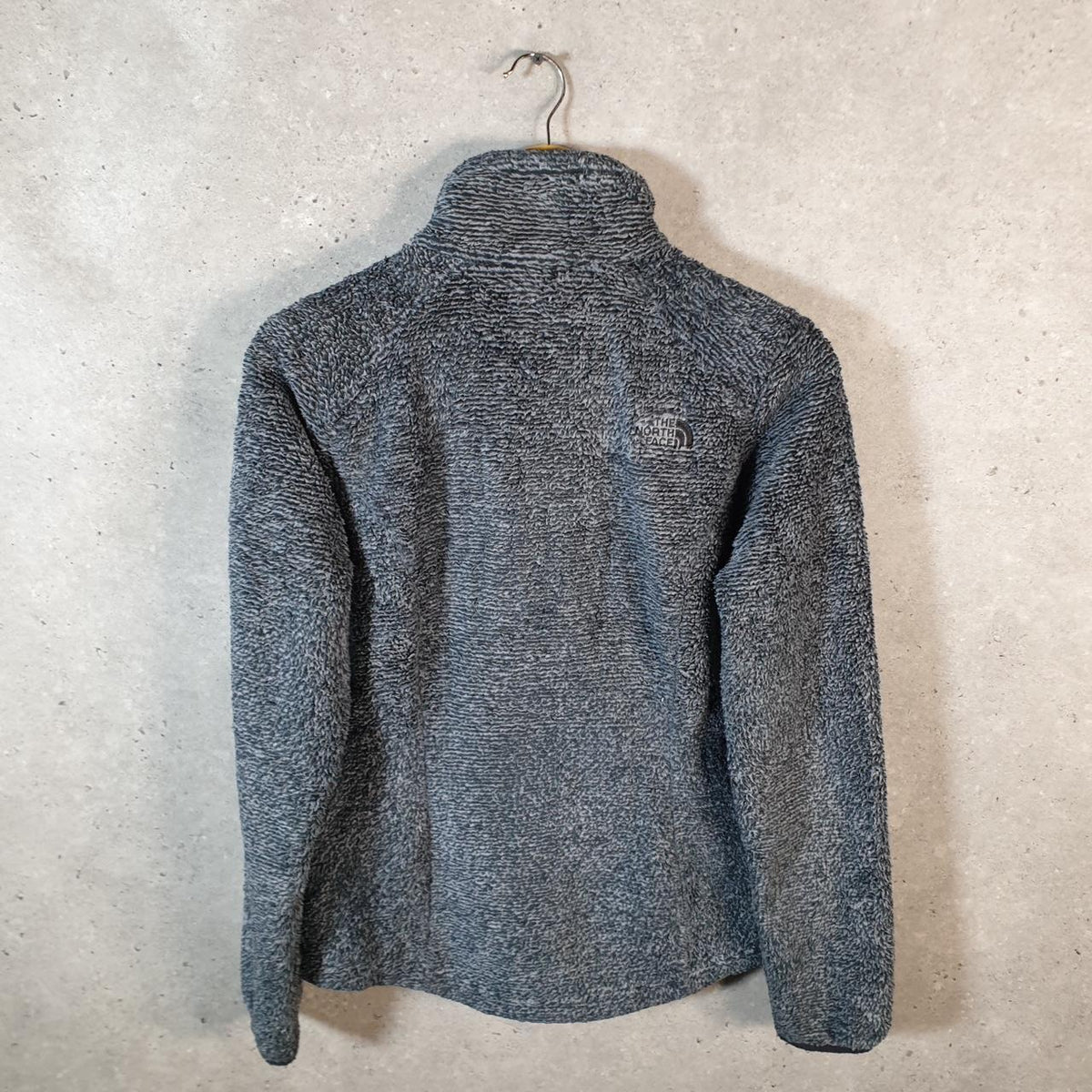 Vintage The North Face TNF Teddy Fleece Sweatshirt  Womens Small Grey Full Zip Logo