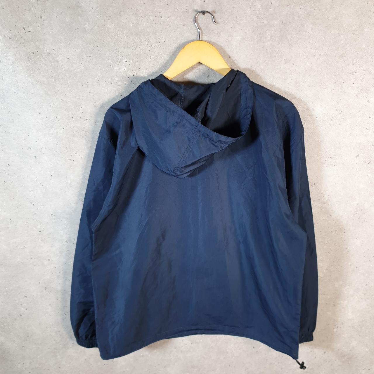 Vintage Champion Windbreaker Mens Medium Navy Blue 1/4 Zip