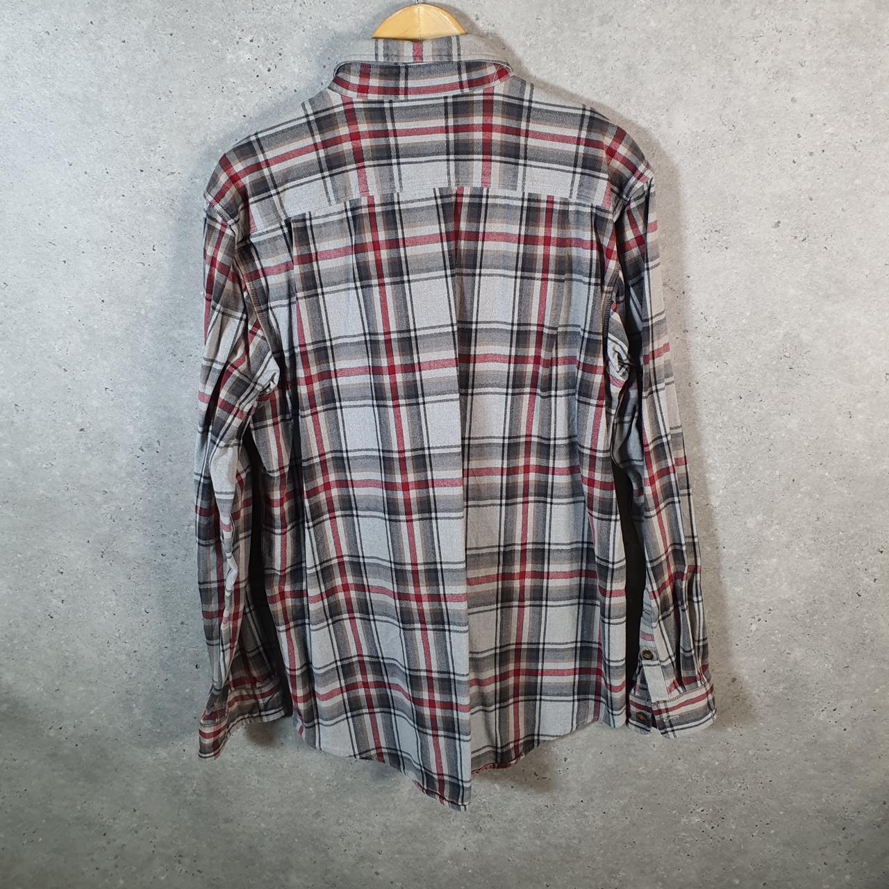 Vintage Carhartt Shirt Button Down Mens Large Grey Checkered Chore Utility Relaxed - Big Fish Vintage