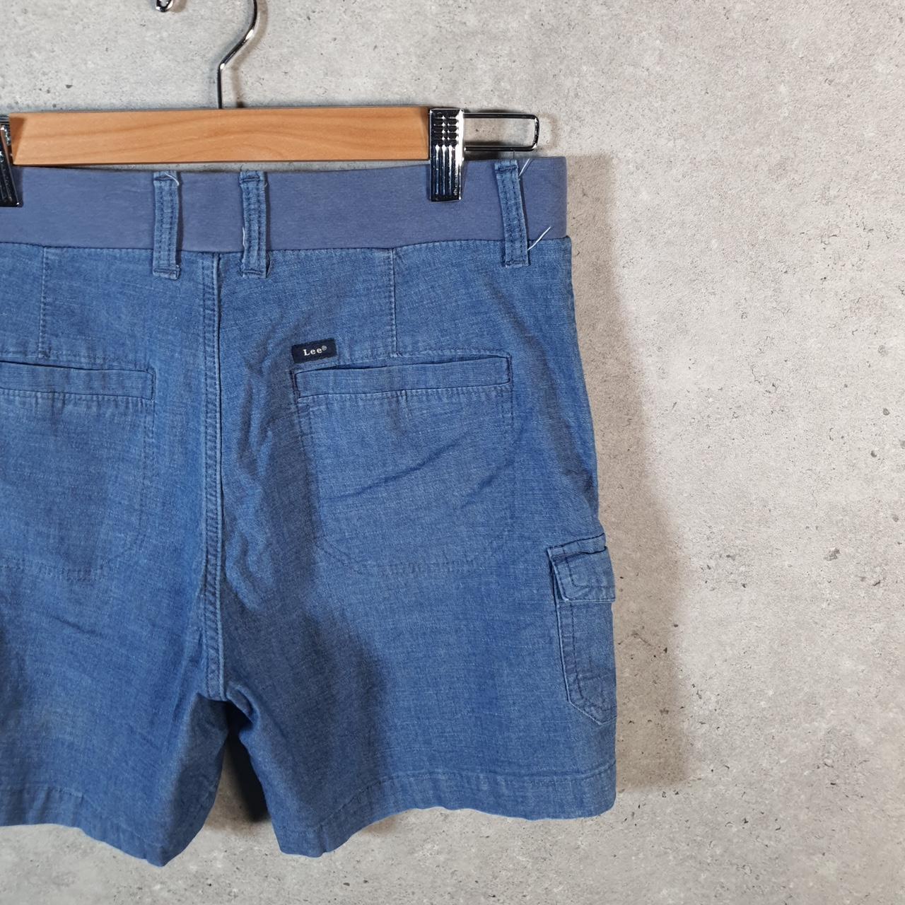 Vintage Lee Baggy Shorts Jorts Cargo Womens W30 Blue Relaxed Cargo