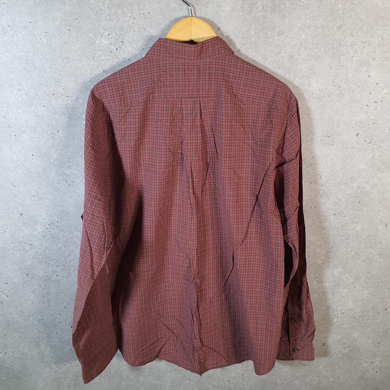 Vintage Ralph Lauren Button Down Shirt Men’s XL Burgundy Checkered Custom Fit Pony