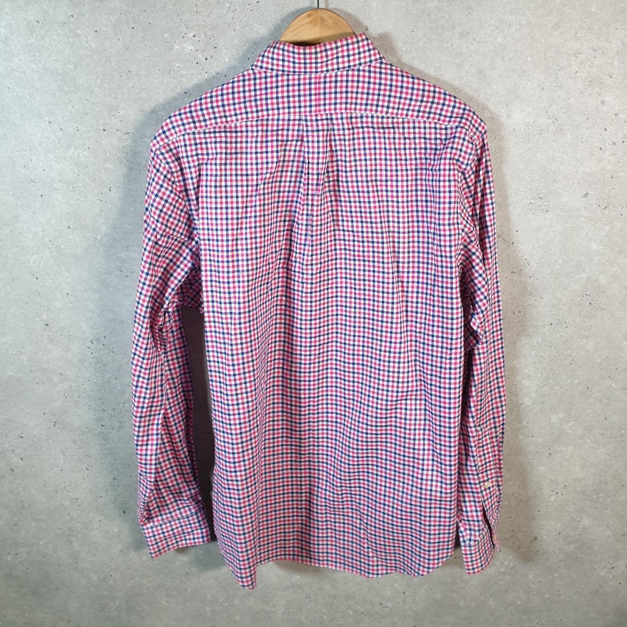 Vintage Ralph Lauren Button Down Shirt Men’s Large Pink Checkered Classic Fit Cotton Pony Big Fish Vintage