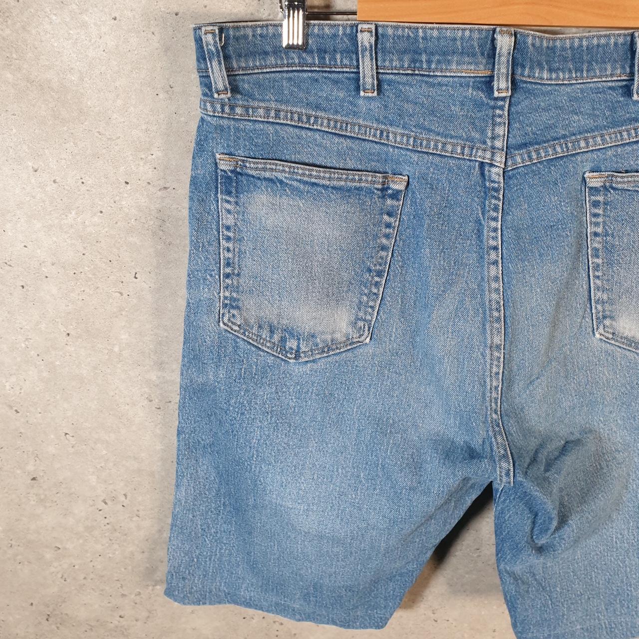 Vintage Wrangler Denim Shorts Jorts Cargo Men’s W38 Relaxed Blue Baggy Cotton