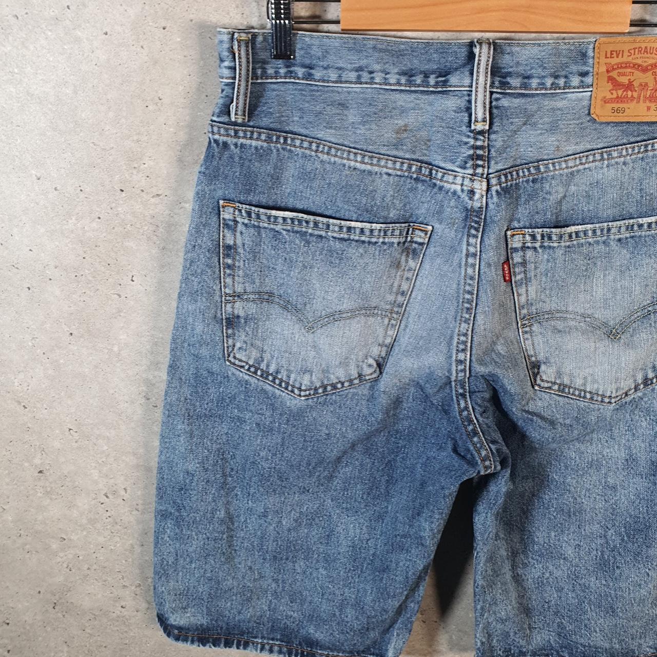 Vintage Levi’s 569 Baggy Shorts Jorts Cargo Mens W33 Blue Relaxed Denim