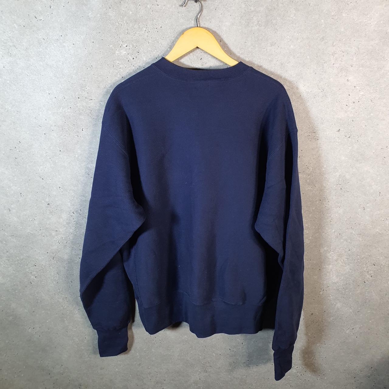 Vintage Lee Crossgrain Sweatshirt Men’s XL Navy Blue USA Alpha Phi Embroidered