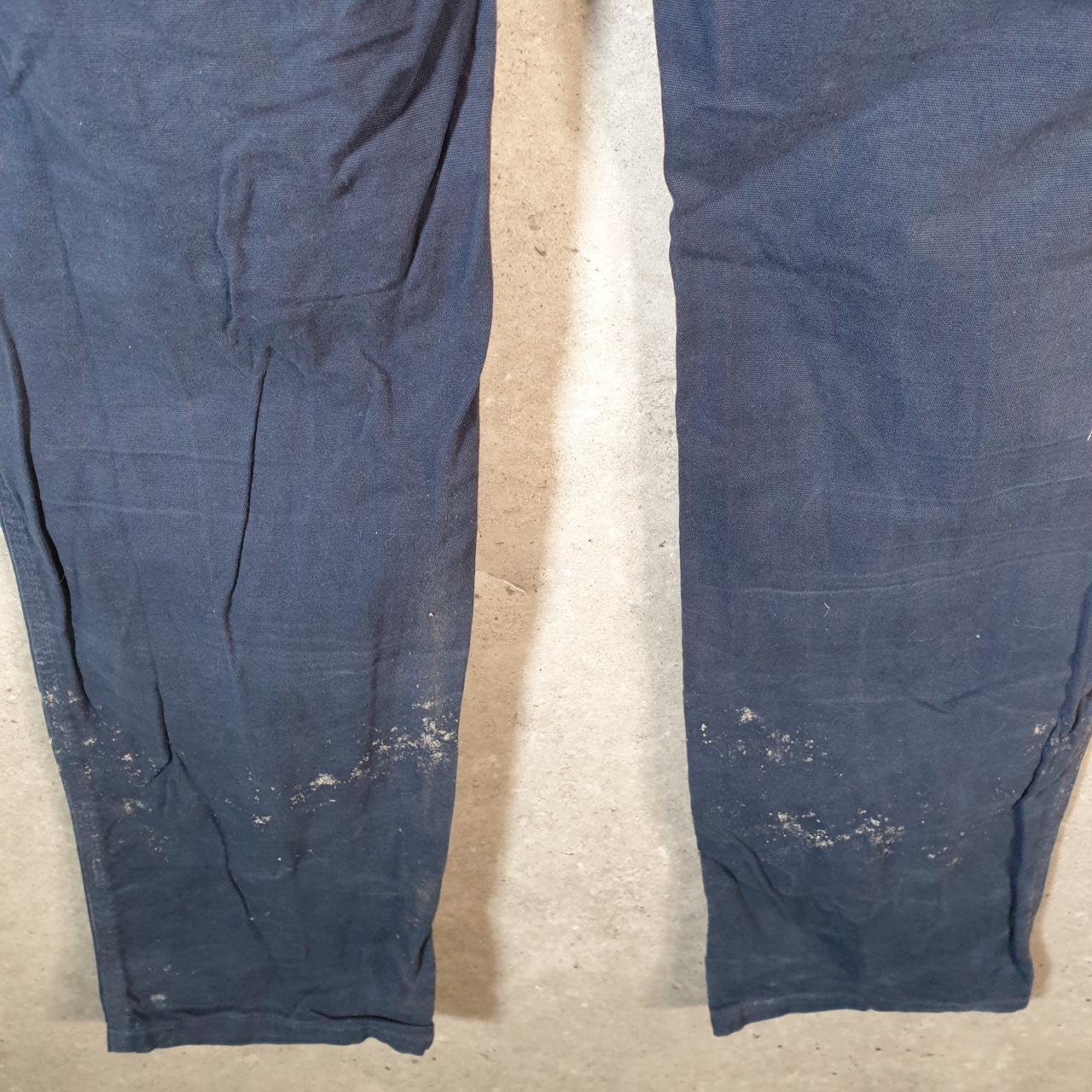 Vintage Carhartt FR Carpenter Trousers Womens W38 L32 Navy Blue Relaxed Fit Workwear USA