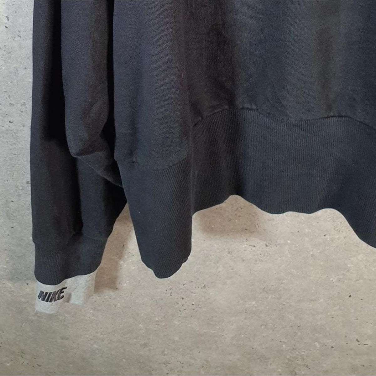 Vintage Nike Centre Swoosh Hoodie Womens XL Black Y2K Pullover Sweatshirt Logo Big Fish Vintage