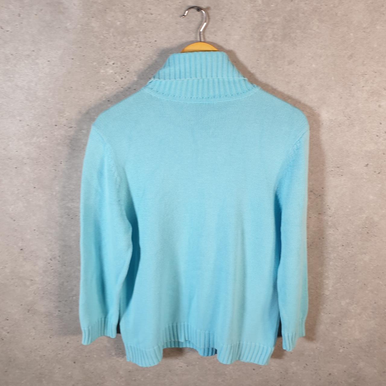 Vintage Ralph Lauren Polo Knit Sweater Womens XL Blue Cotton Pullover