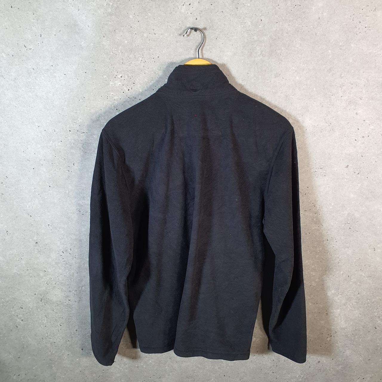 Vintage Timberland 1/4 Zip Fleece Sweatshirt Mens Medium Black Spellout Logo Winter