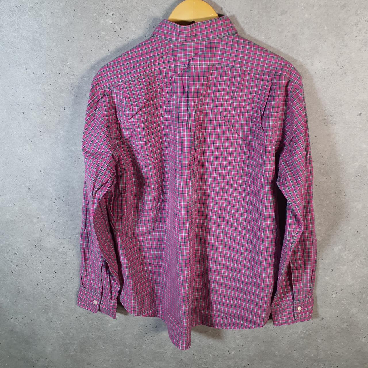Vintage Ralph Lauren Button Down Shirt Men’s Large Pink Checkered Cotton