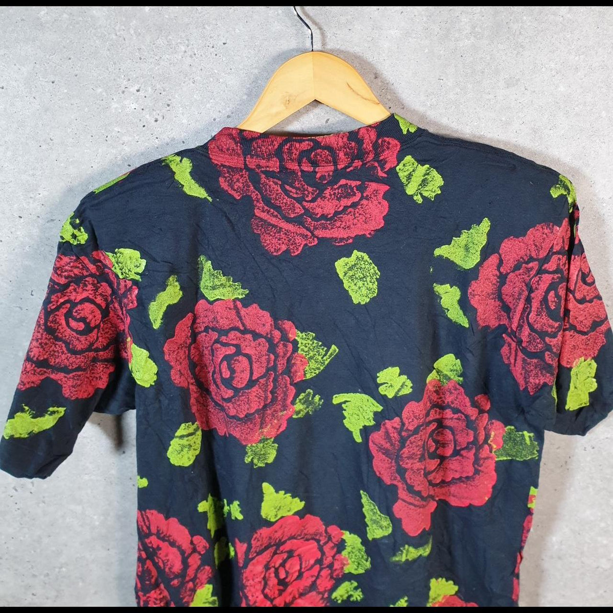 Vintage La Confetti Flowers Floral 90s Single Stitch T Shirt Men’s Medium Black