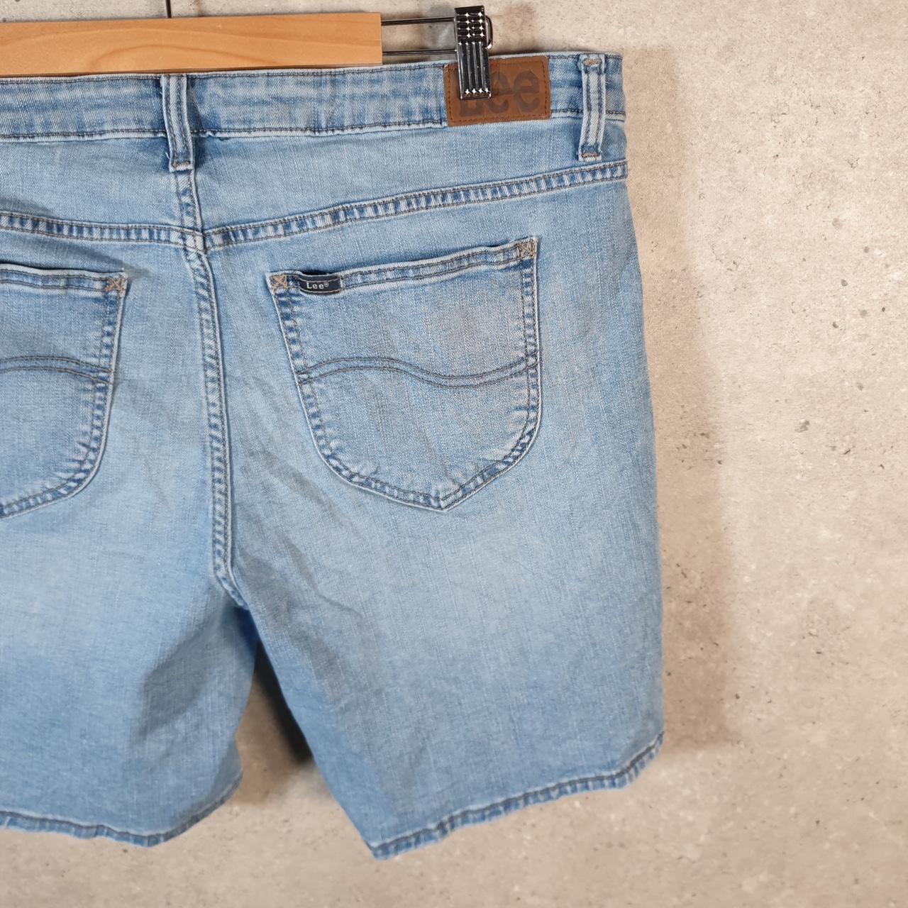 Vintage Lee Baggy Shorts Jorts Cargo Womens W36 Blue Relaxed Denim