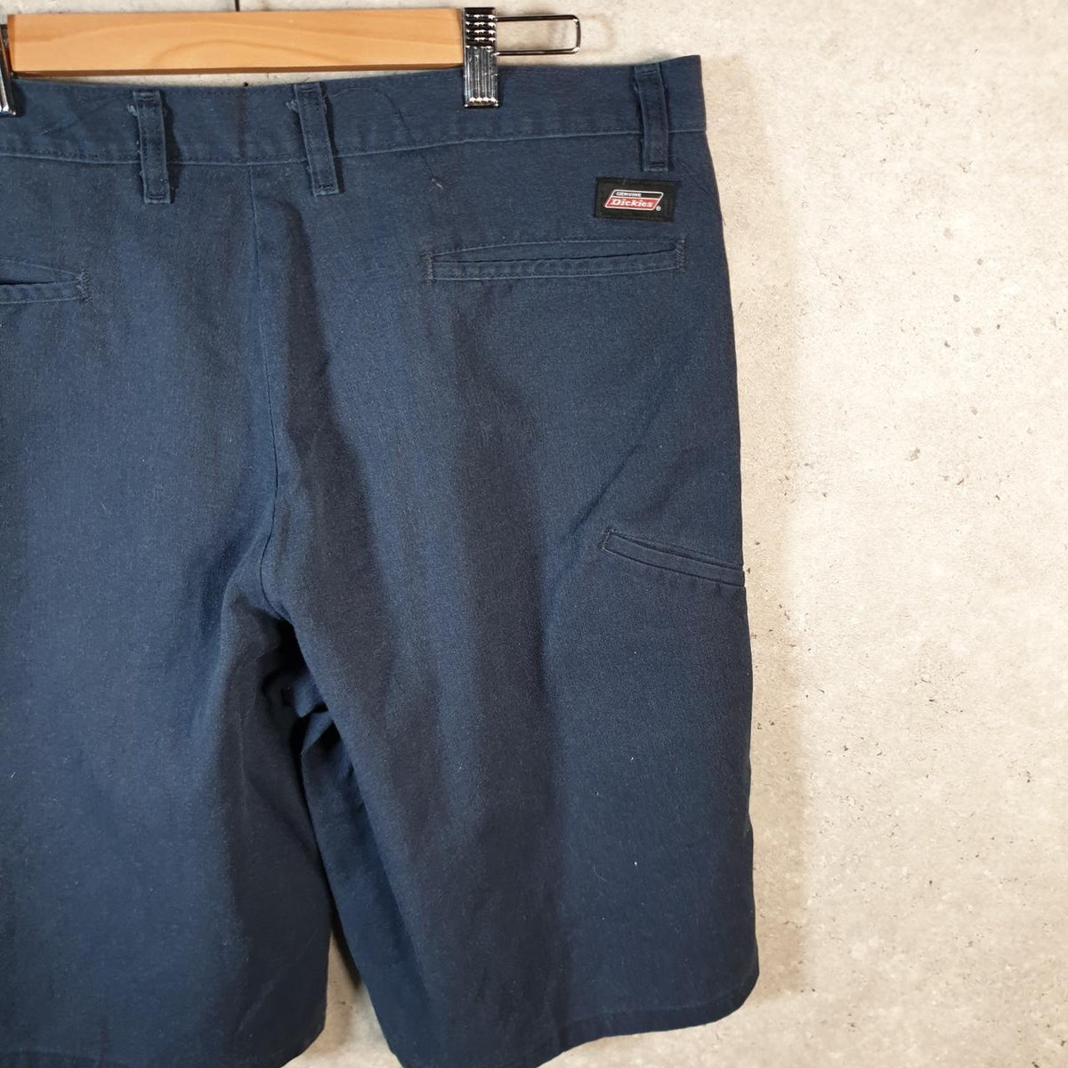 Vintage Dickies Baggy Chino Shorts Jorts Cargo Mens W36 Navy Blue Relaxed Fit