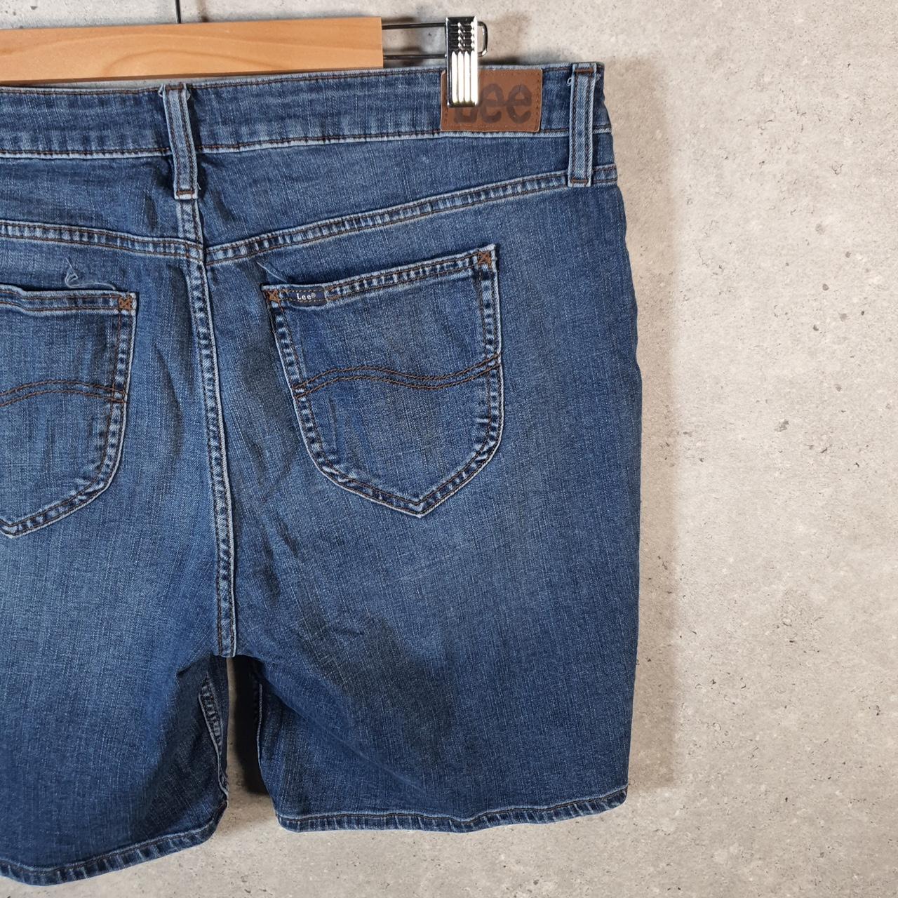 Vintage Lee Baggy Shorts Jorts Cargo Womens W38 Blue Denim Relaxed Cargo