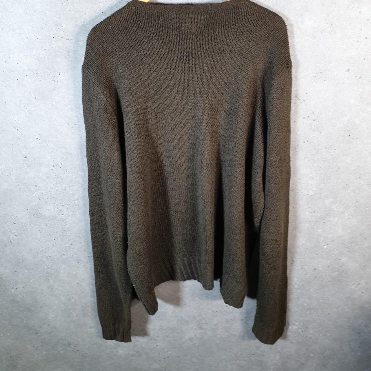 Vintage Ralph Lauren Polo Knit Sweatshirt Men’s XL Khaki Green Cotton Pullover Pony