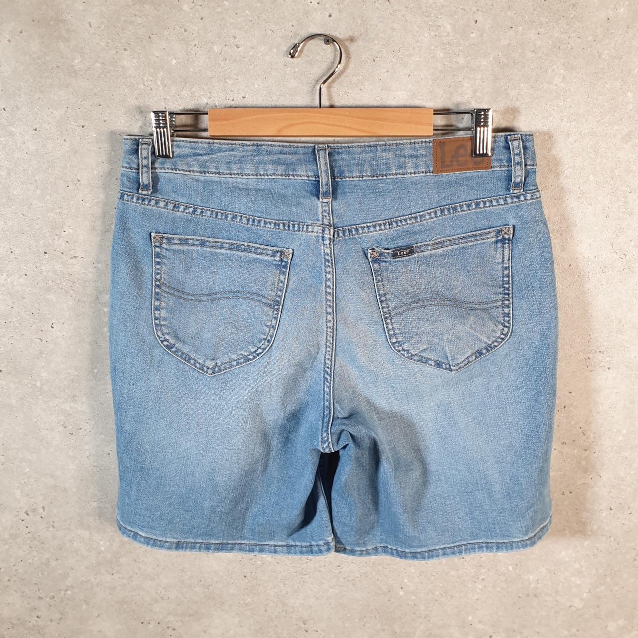 Vintage Lee Baggy Shorts Jorts Cargo Womens W32 Blue Relaxed Denim