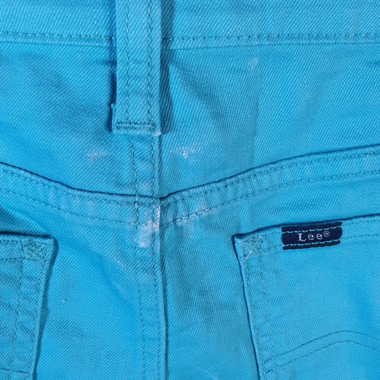 Vintage Lee Baggy Shorts Jorts Cargo Womens W36 Blue Relaxed Cargo