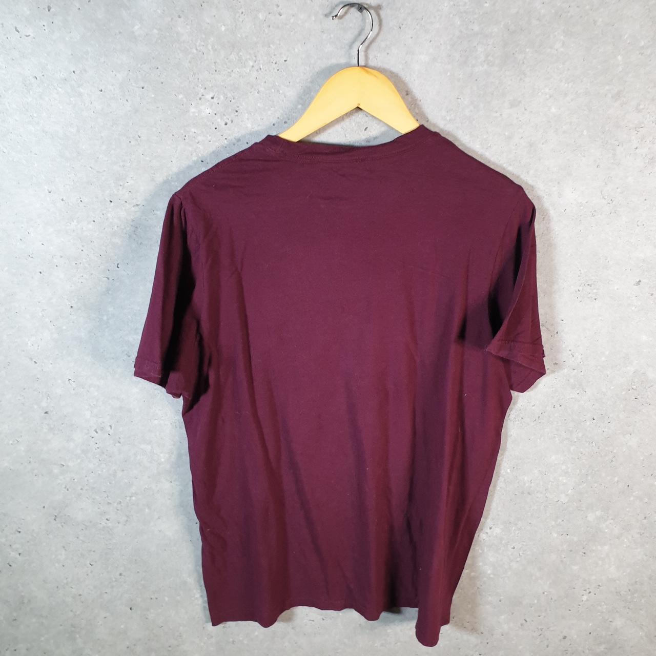 Vintage Adidas Amplifier T Shirt Men’s Medium Burgundy Red Three Stripes Logo Athletic