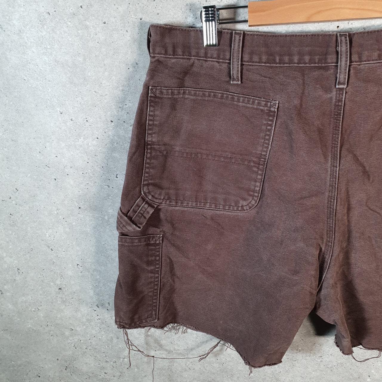 Vintage Carhartt Baggy Carpenter Shorts Jorts Cargo Men’s W38 Brown Dungaree Fit Workwear A4855