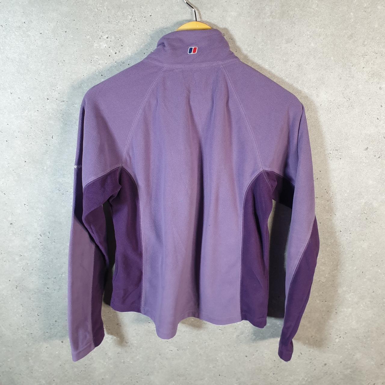 Vintage Berghaus Teddy Fleece Sweatshirt Womens UK12 Purple Full Zip Logo