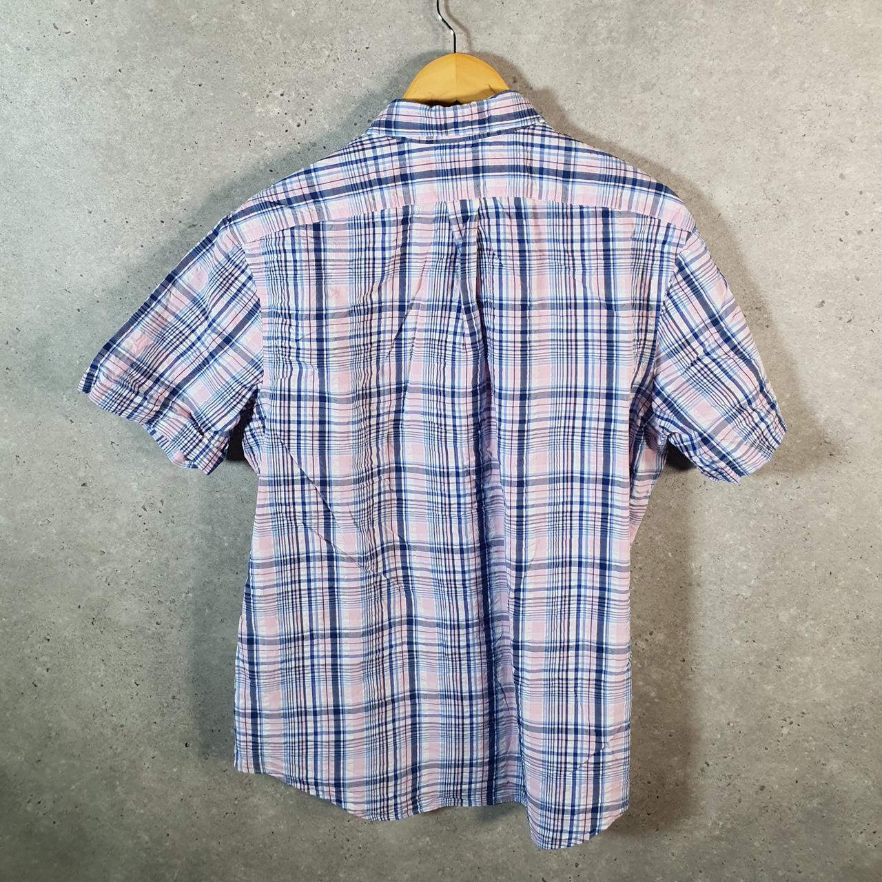Vintage Ralph Lauren Button Down Shirt Men’s Large Blue Checkered Classic Cotton Pony Casual Big Fish Vintage
