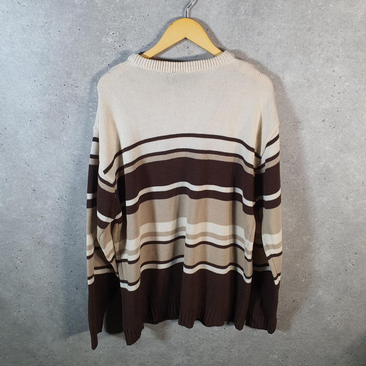 Vintage Ecko Unltd. Y2K Spellout Knit Sweater Jumper Mens 2XL Brown Pullover Hip Hop