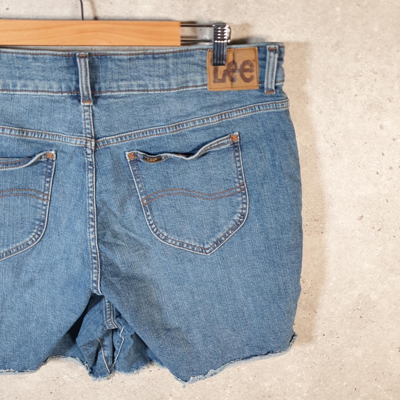 Vintage Lee Baggy Shorts Jorts Cargo Womens W38 Blue Relaxed Denim