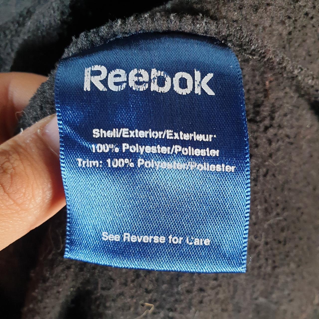 Reebok Full Zip Fleece Sweatshirt Mens Medium Black Embroidered Logo
