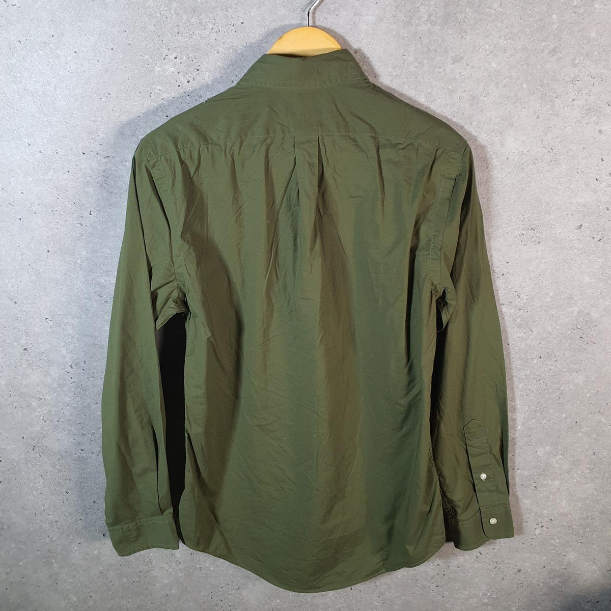 Vintage Ralph Lauren Button Down Shirt Men’s Small Green Slim Fit Cotton Stretch Pony