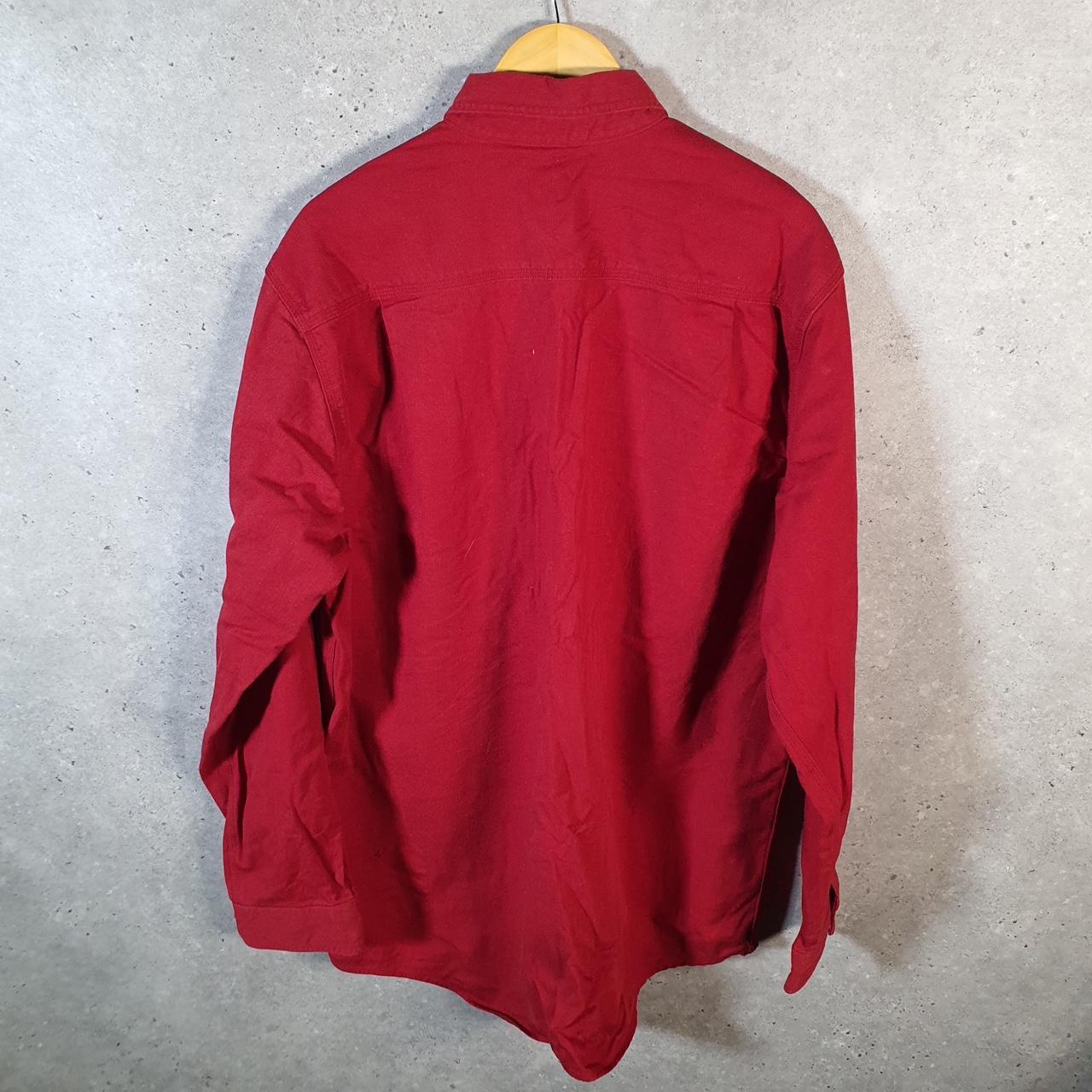 Vintage Carhartt FR Shirt Button Down Mens Large Red Long Sleeve Utility Relaxed Fit