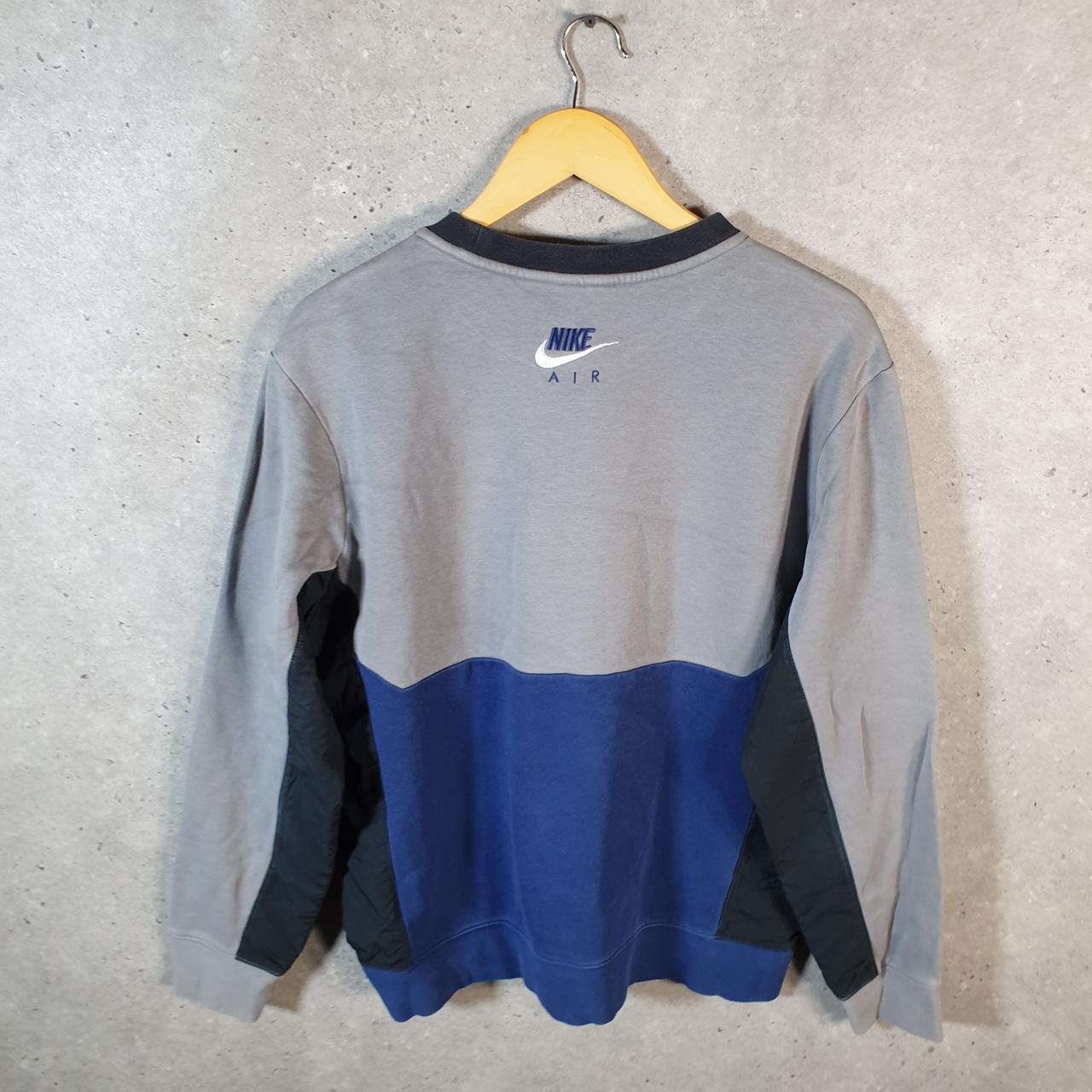 Vintage Nike Air Spellout Sweatshirt Mens Medium Grey Y2K Pullover Logo