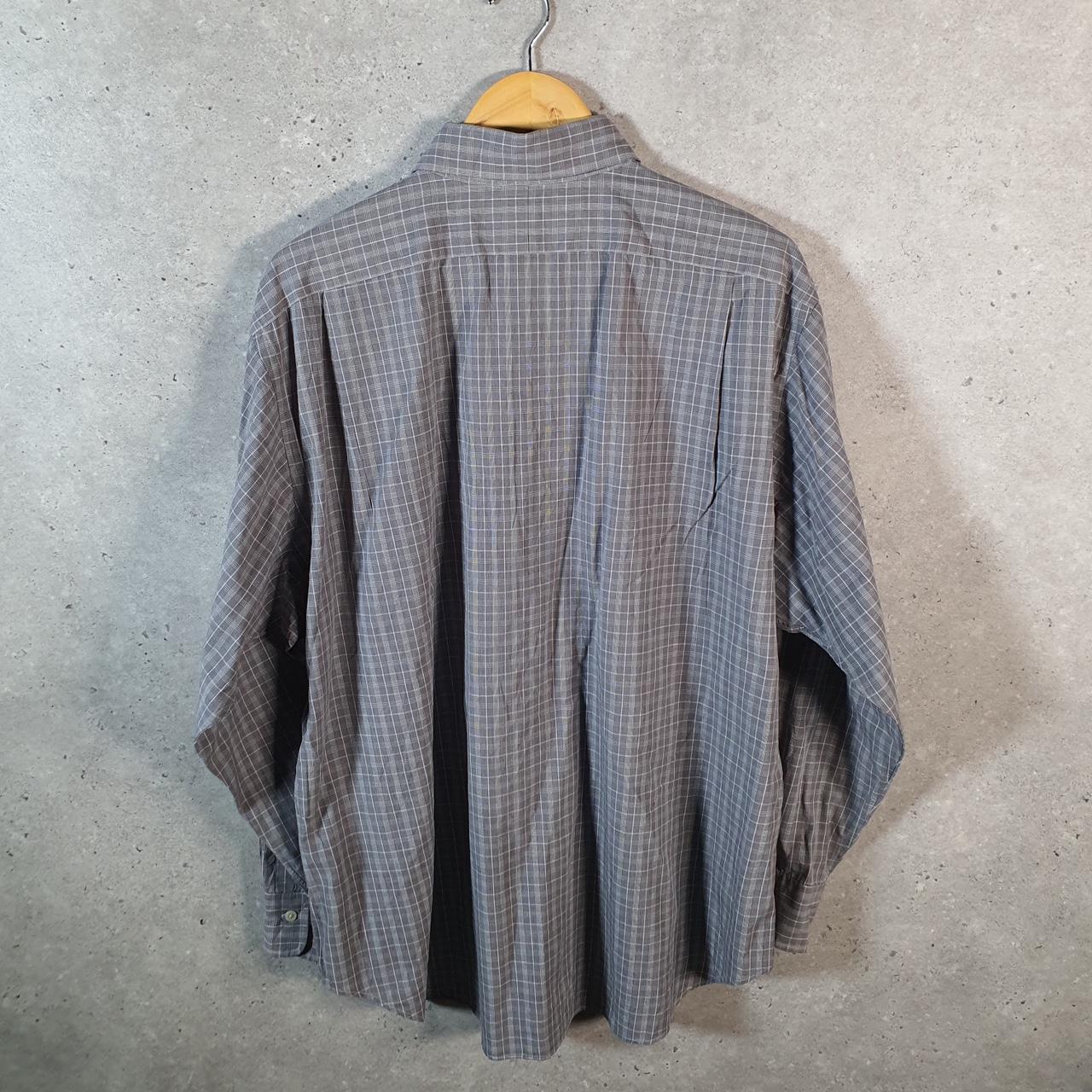 Vintage Ralph Lauren Button Down Shirt Men’s Large Grey Checkered Philip Pony Casual C8453